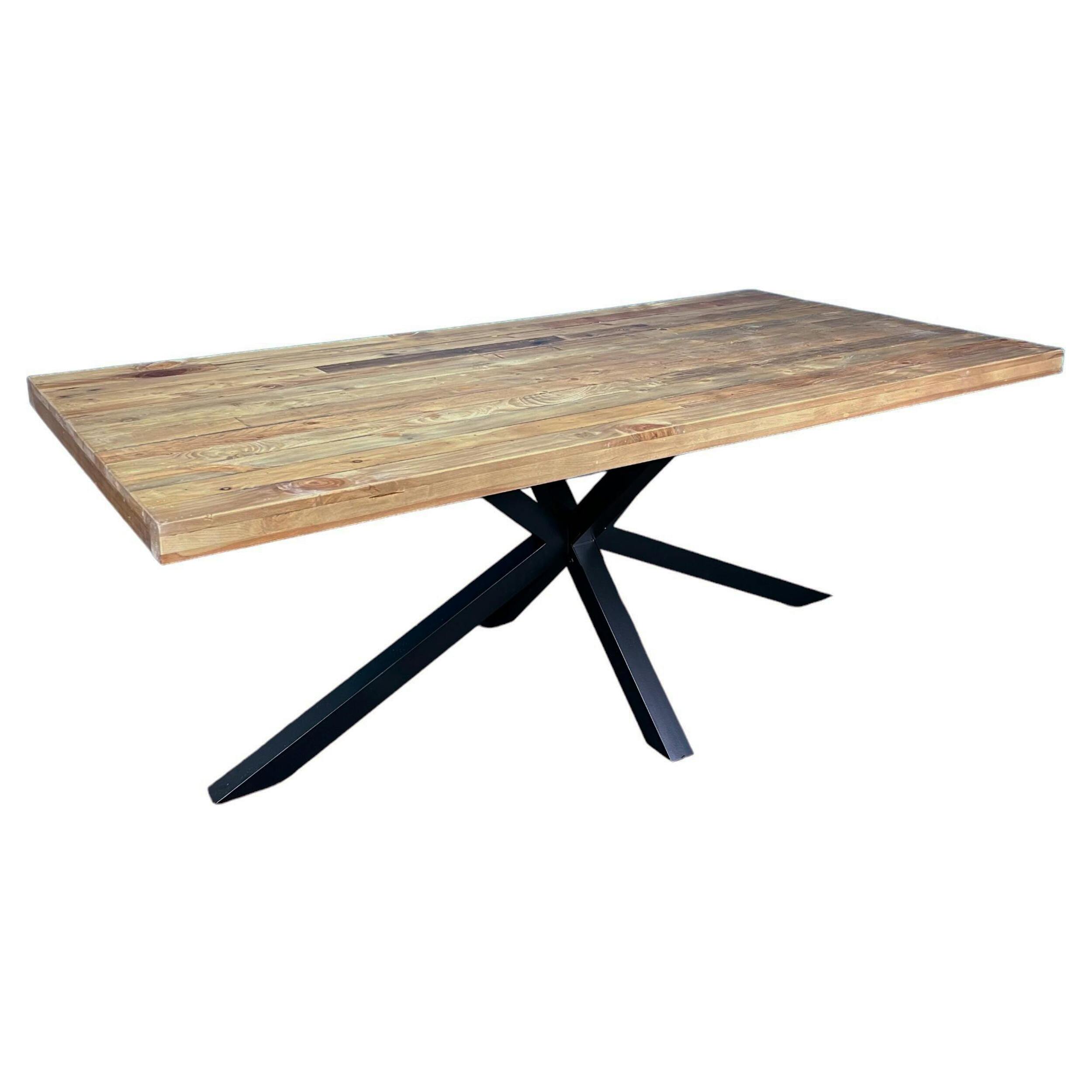 Table pied central en bois recyclé 200 cm CANBERRA