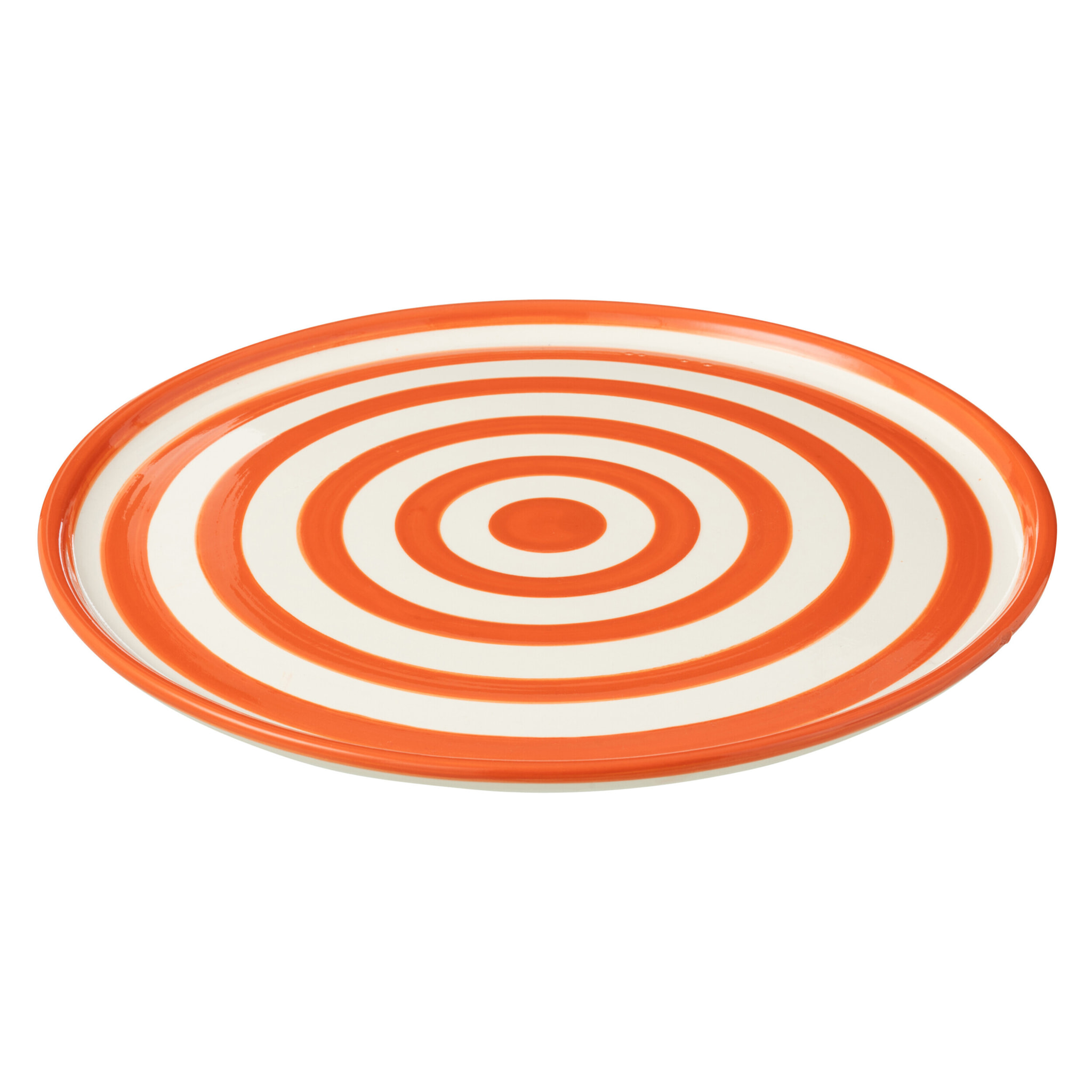 J-Line assiette Granada Stripes - céramique - blanc/orange