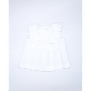 Blusa voile bordado blanco