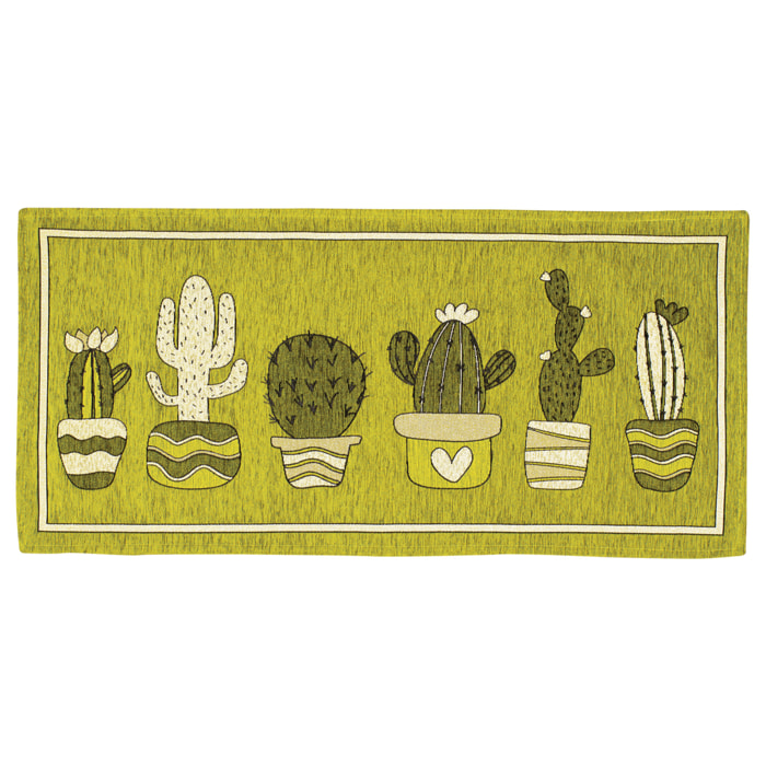 TAPPETO DA CUCINA CACTUS VERDE MELA 57X140 CM