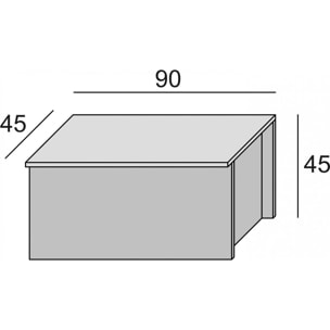 Baule Miltonia, Capiente box contenitore multiuso, Cassapanca moderna, 100% Made in Italy, Cm 90x45h45, Bianco e Cemento