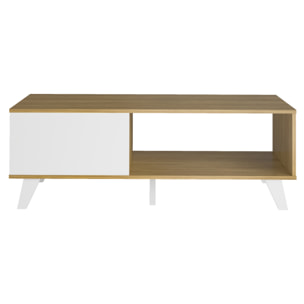 Mesa de centro – Roble claro y blanco