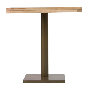 Mesa Comedor Madera Mango Metal Marron 70x70x75 Cm