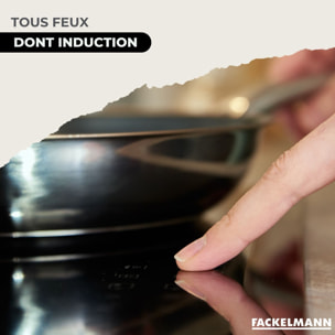 Set poêle en inox et couvercle verre Fackelmann Geneva