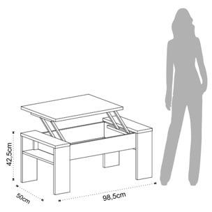 Tomasucci Table de rangement JAMES OAK Multicolore