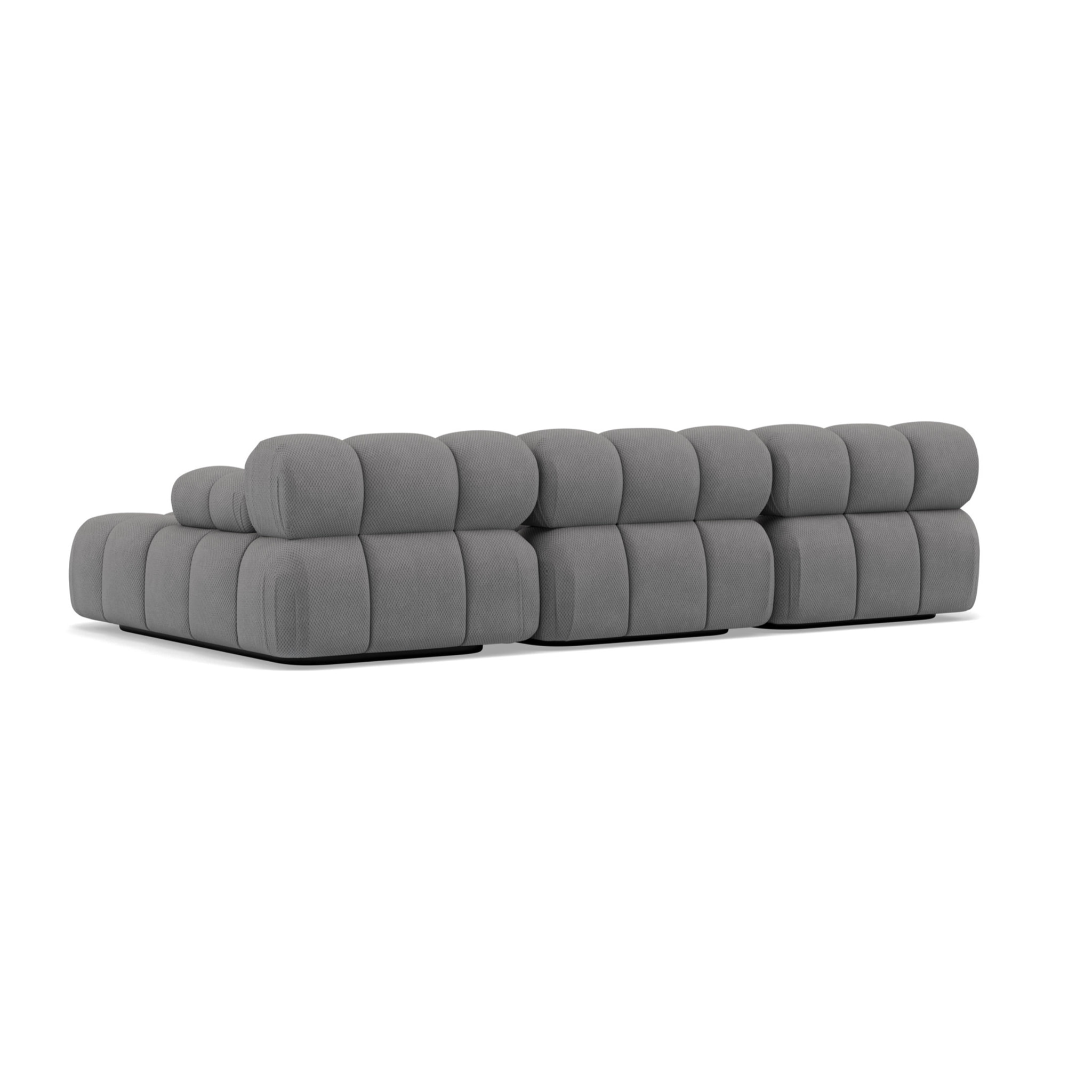 Ruby - canapé modulable d'angle droit 4 places en velours texturé - Gris