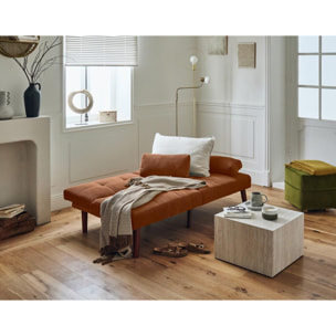 Philae - canapé convertible clic-clac 2 places - velours côtelé - Terracotta