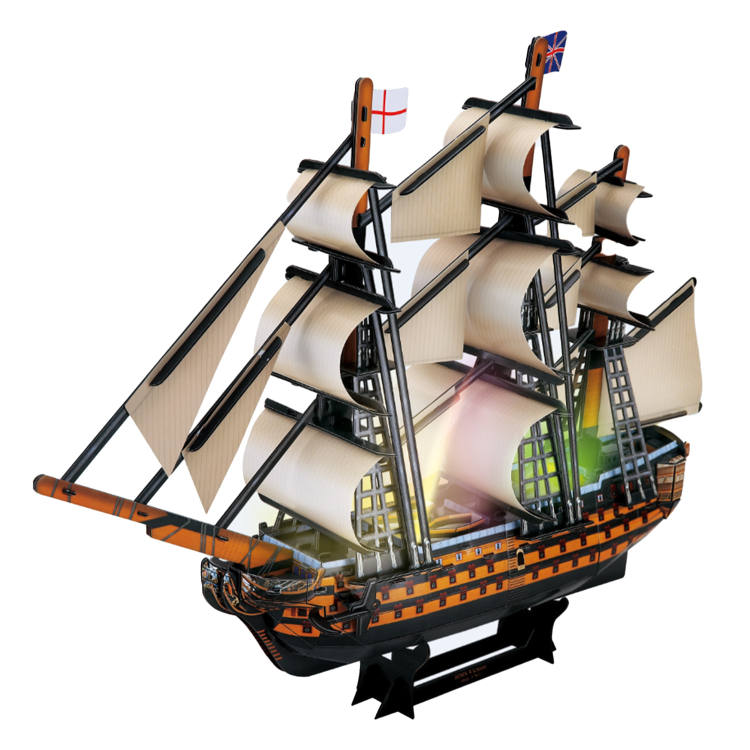 Puzzle 3D nave HSM VISTORY con luci LED. 55,5*11,8*41,5 cms, 163 pezzi.