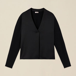 Oltre - Camiseta bimatérica de manga larga - Negro