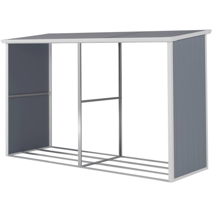 Abri bûches résine "Alexandre" - 3.38 m² - 302 x 112 x 190 cm - Gris