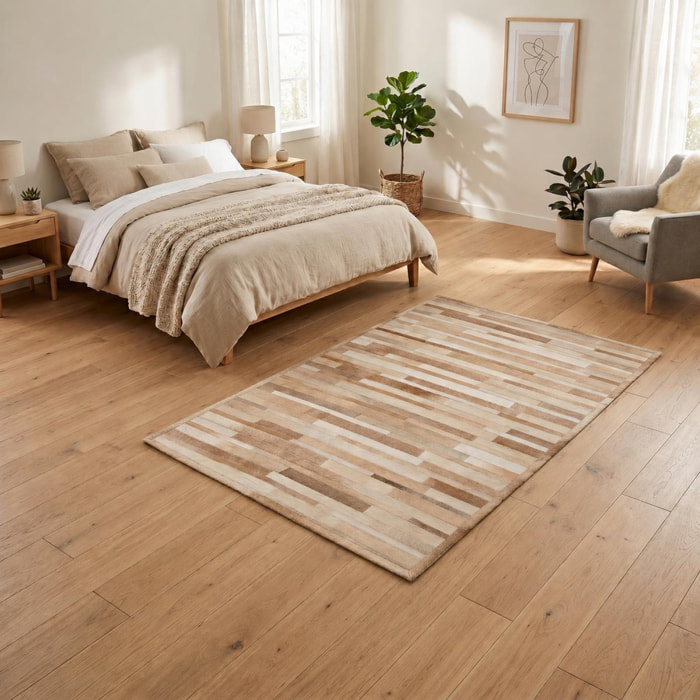 Tapis peau de vache kilim fait main JEDE