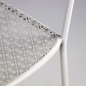 Set 4 sedie da giardino con braccioli motivo floreale grigio - Aura