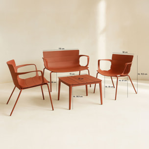 Salon de jardin en polypropylène brique 4 places MONTAUK