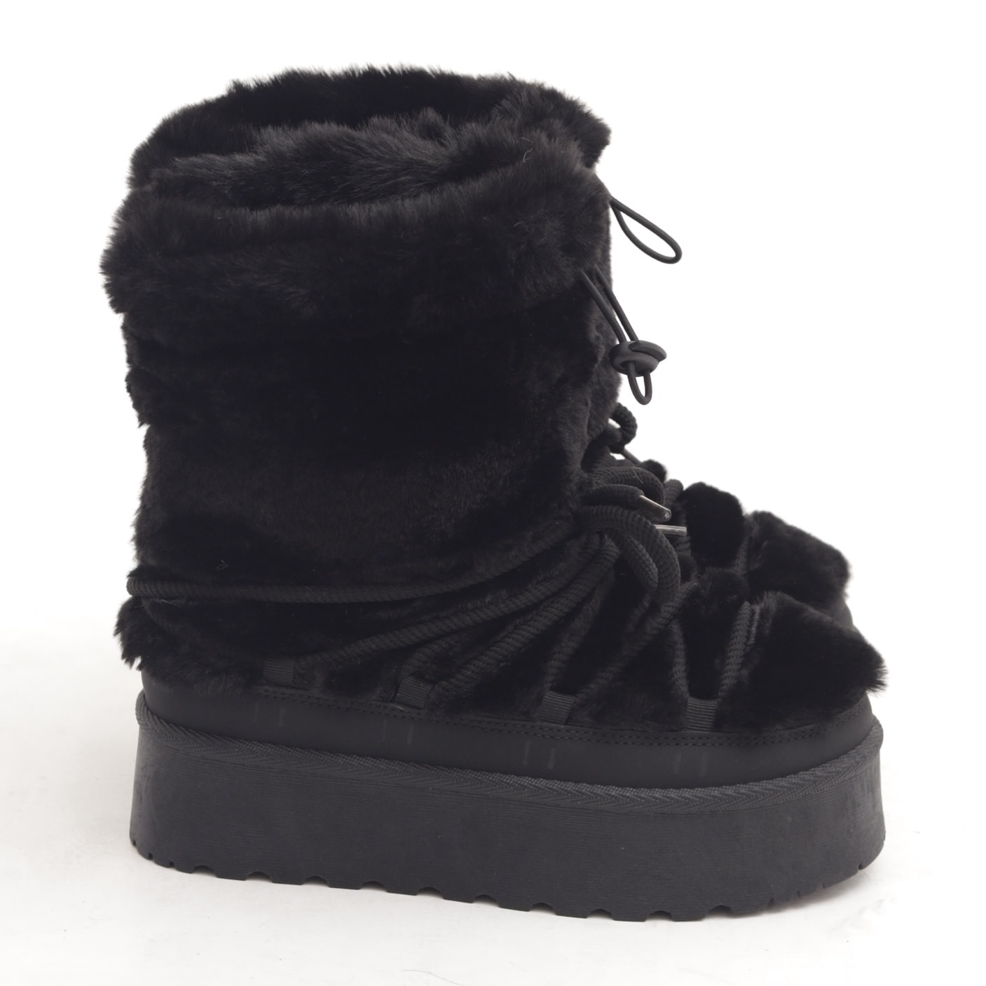 STIVALETTO MAMMUT LACCI FUR NERO