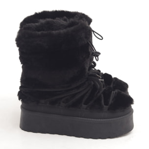 STIVALETTO MAMMUT LACCI FUR NERO