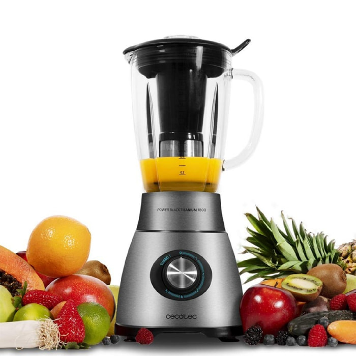 Cecotec Batidora de vaso Power Black Titanium 2500MAX