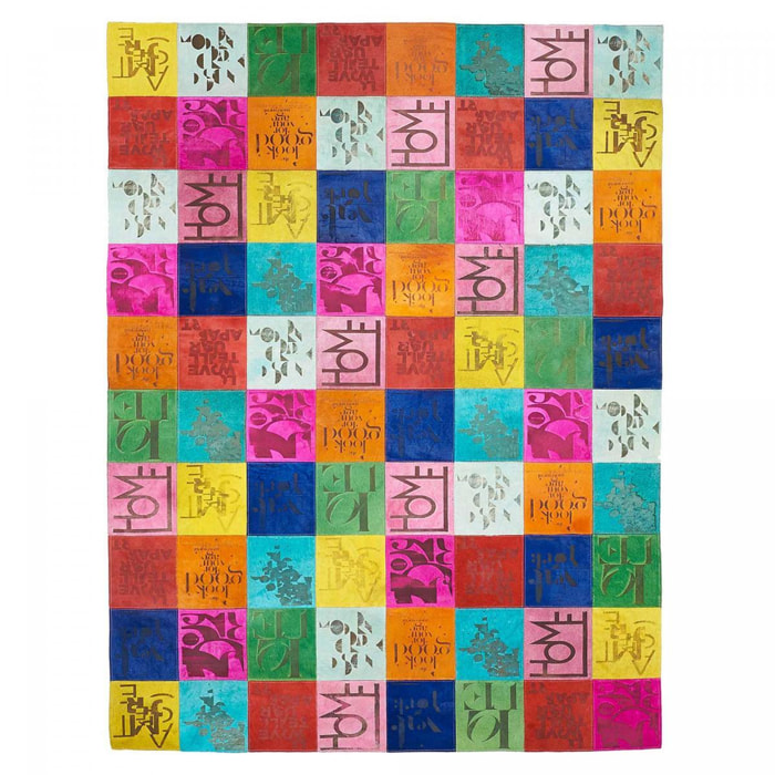 Tapis peau de vache kilim fait main PIDO