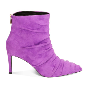 Stivaletti viola in microfibra, tacco 12 cm