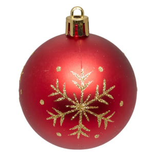 Lot de 60 boules D.assorti polystyrène rouge et doré