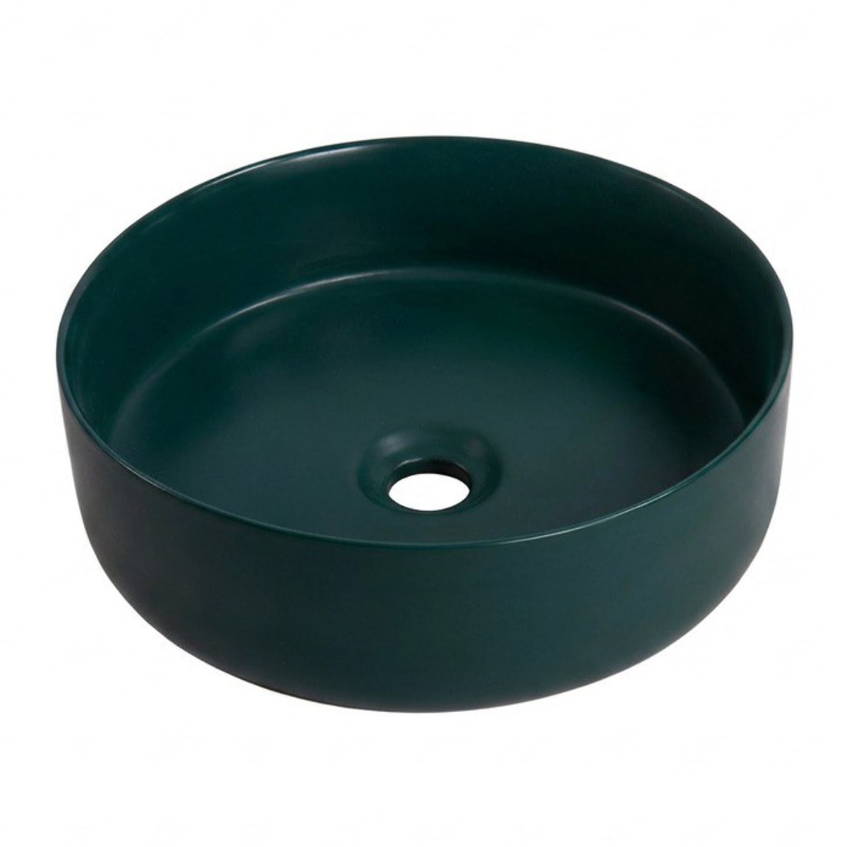 Vasque à poser ronde 36 cm hauteur 12,5 cm sans trop-plein vert mat PixL (CEPX3636GEM)