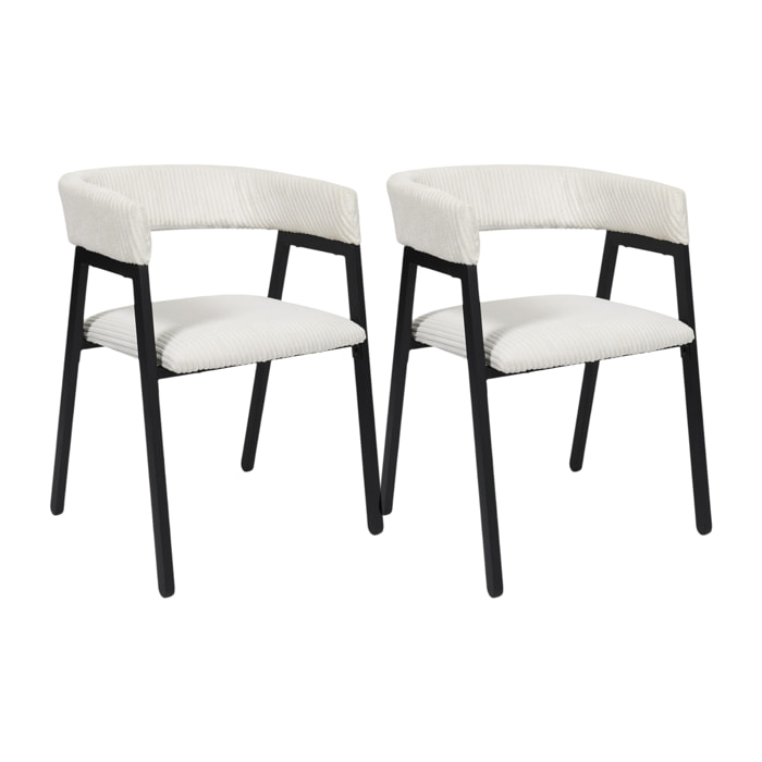 Fauteuil Design Cotele Scott Beige - Lot De 2