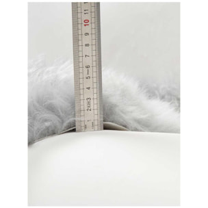 Authentique peau de mouton chaude et épaisse, teintée gris