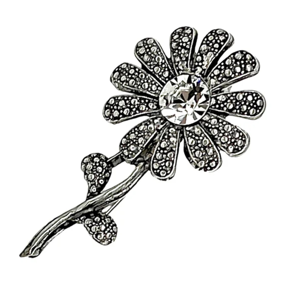 Broche Margarita en cristal SW y plata