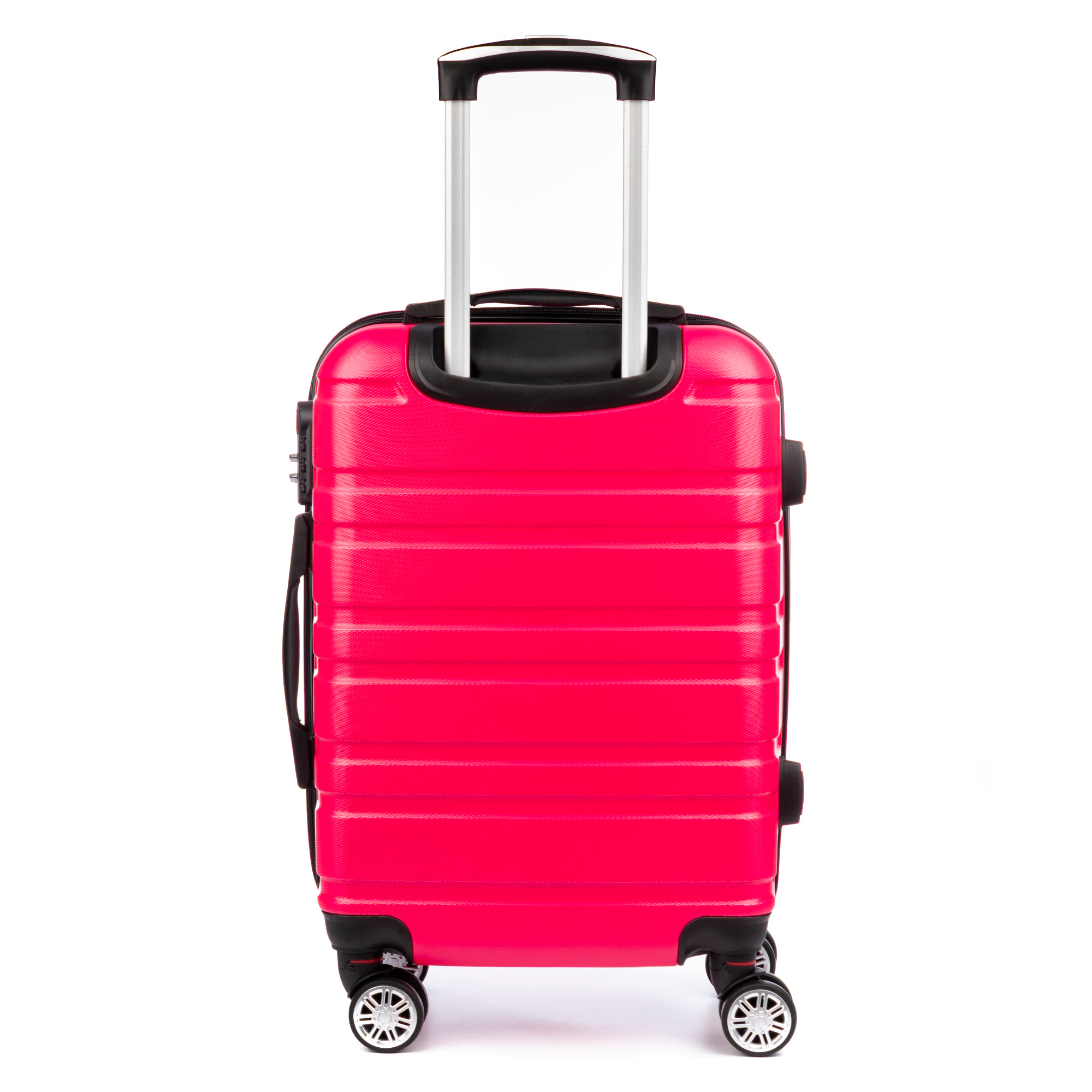 Set di 3 valigie Trolley espandibili, in materiale leggero ABS ad alta resistenza. Chiusura numerica, 4 ruote doppie girevoli a 360°.