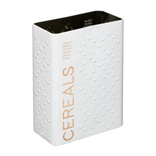Boîte à céréales 750g métal "Scandinave Nature" blanc
