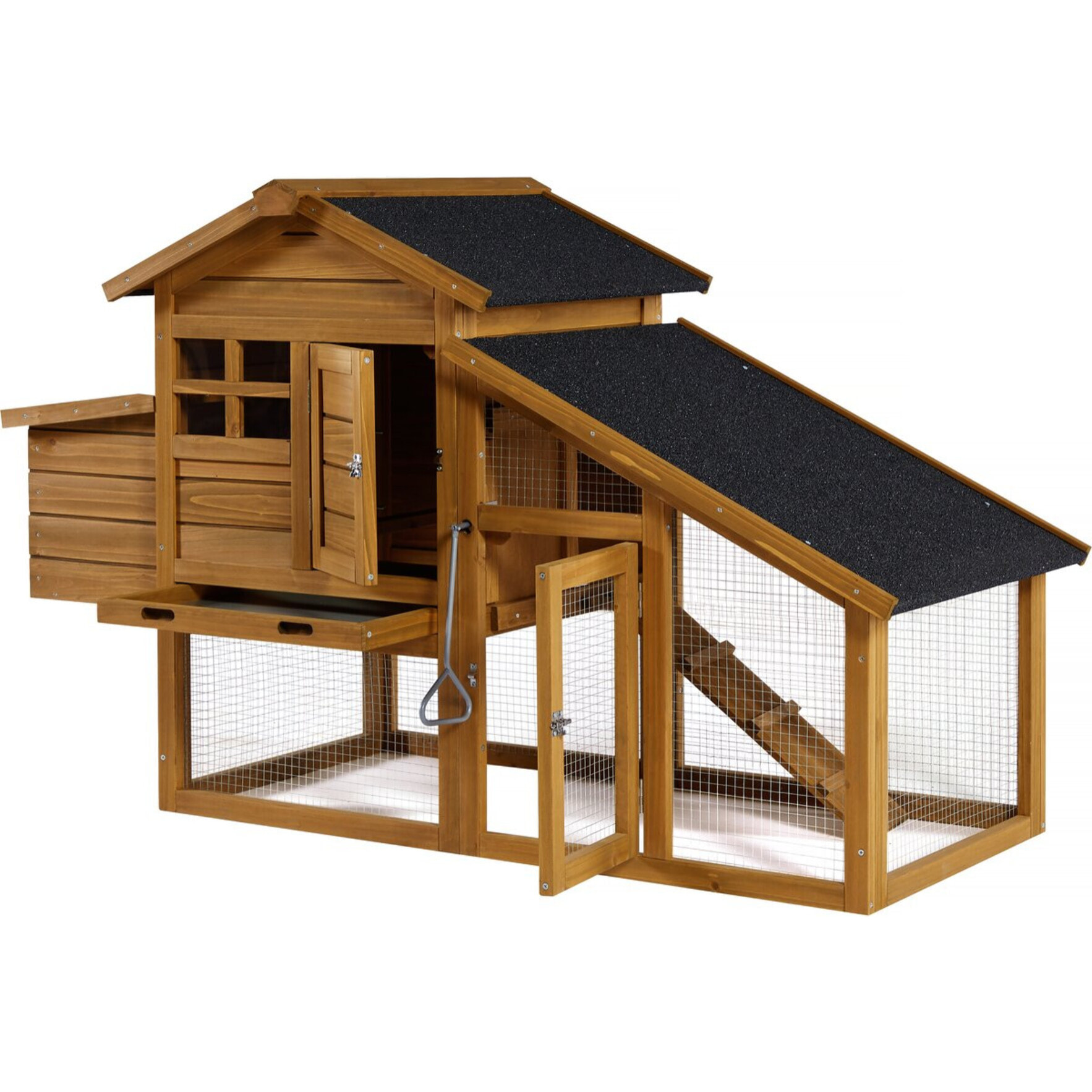 Poulailler avec pondoir en bois "Clochette" - Marron