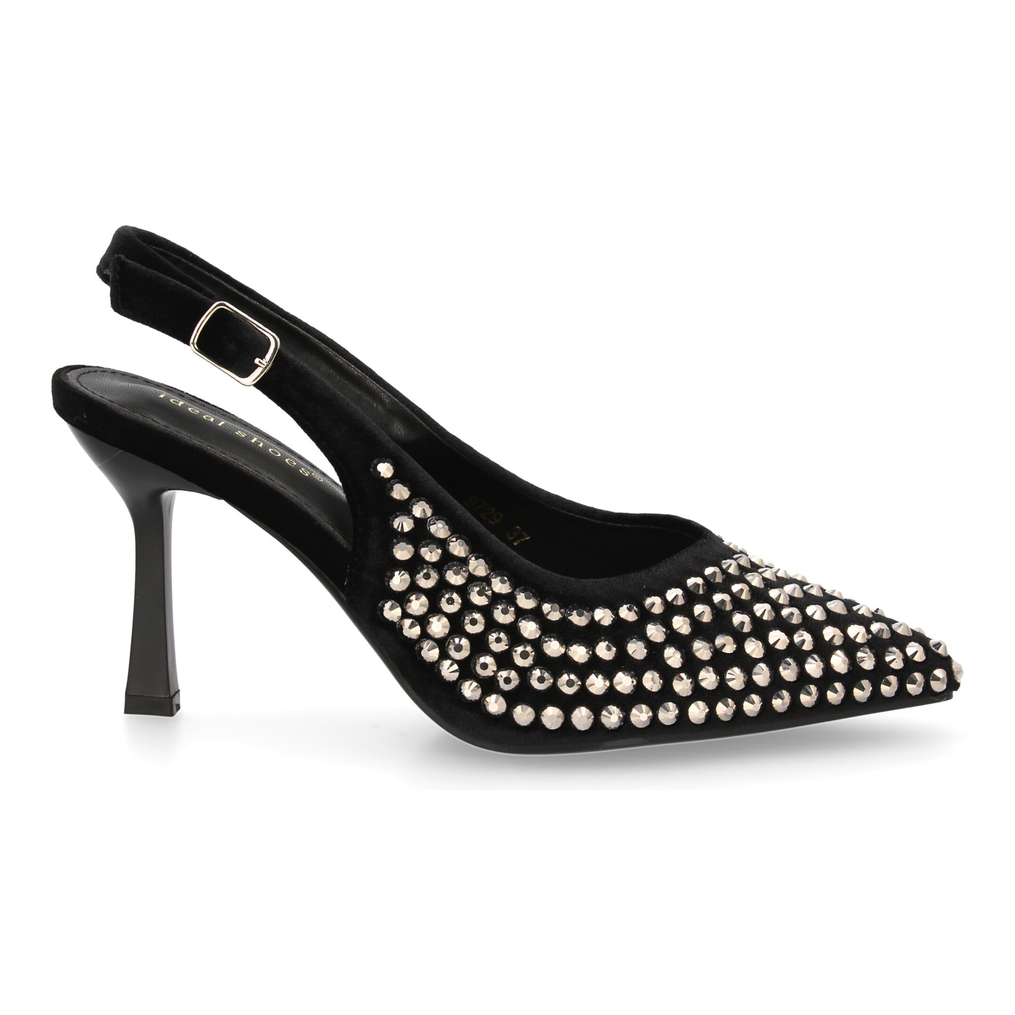 Zapato de salón punta fina y pedrería