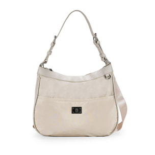 Bolso de hombro beige con bolsillo