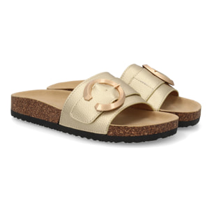 Sandalia plana de mujer, comoda y elegante, diseño moderno con material bio