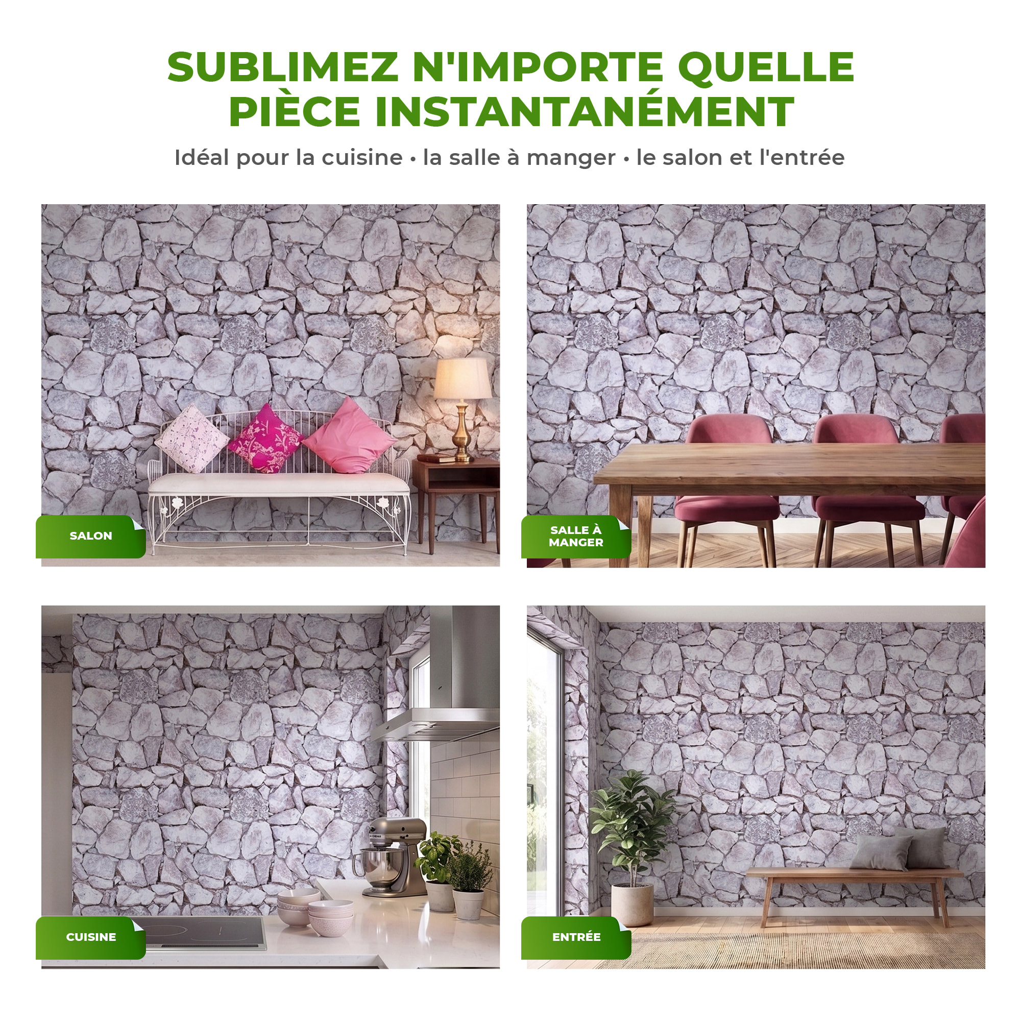 Sticker effet papier peint - PIERRES DE BOURGOGNE