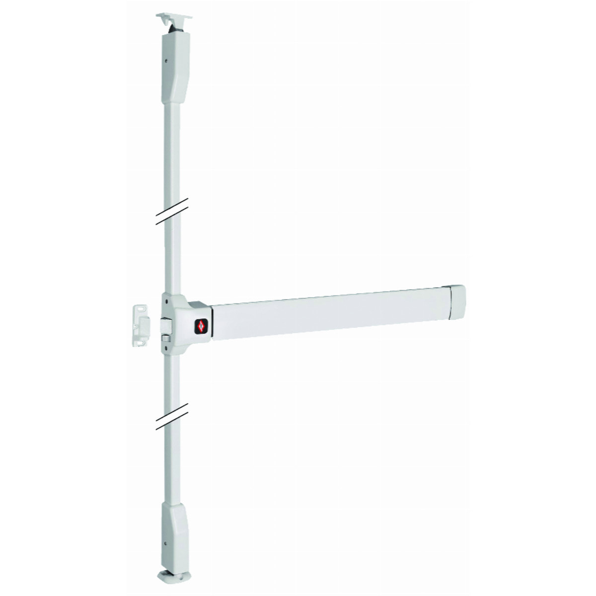 Fermeture anti-panique JPM Push bar 90+ - 3 points latéral, haut et bas - 1141 mm - Blanche - PJ3100-68-0A