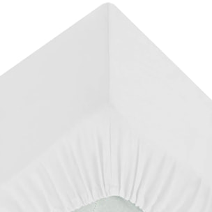 Drap-housse - percale - blanc - 180x200 cm