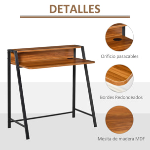 Mesa de Ordenador Industrial para Oficina de Madera 84x45x85cm