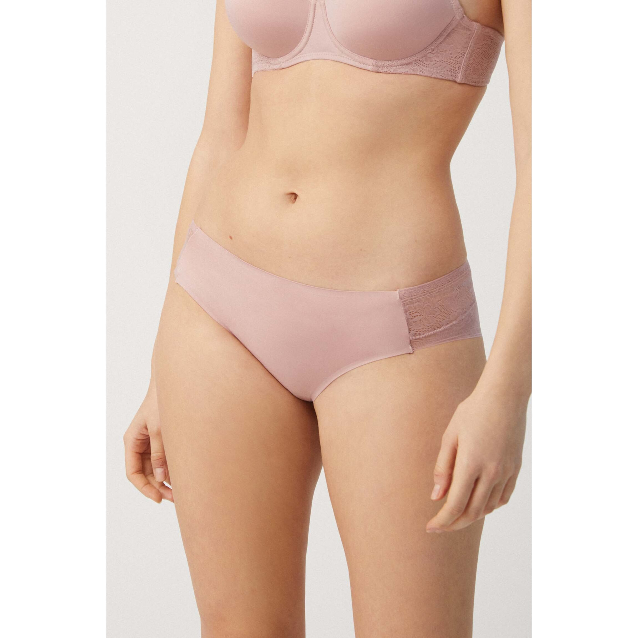 Mutandina midi invisibili con pizzo rosa