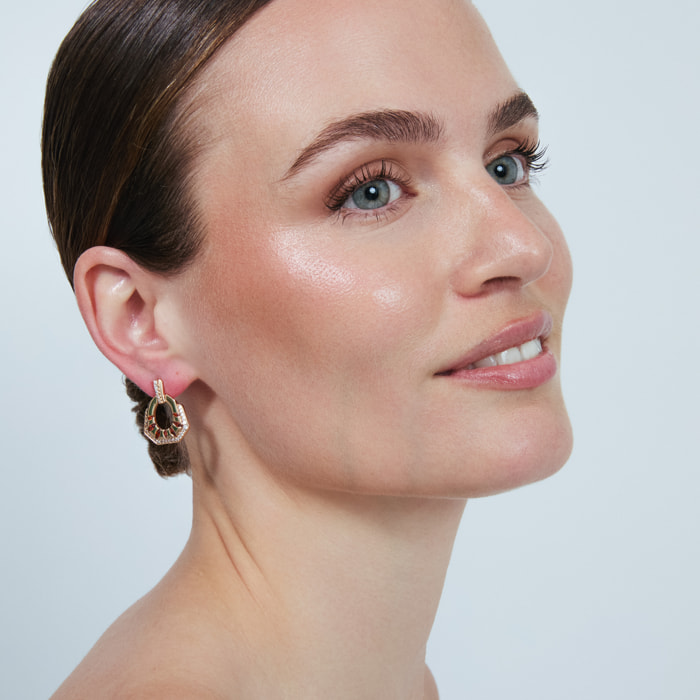 Pendientes Stadek acabado oro rosa 18k