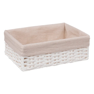 2 paniers de rangement "Vannerie" blanc