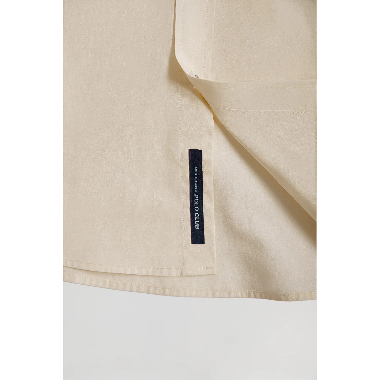 Camicia Slim in popeline beige con logo Rigby Go