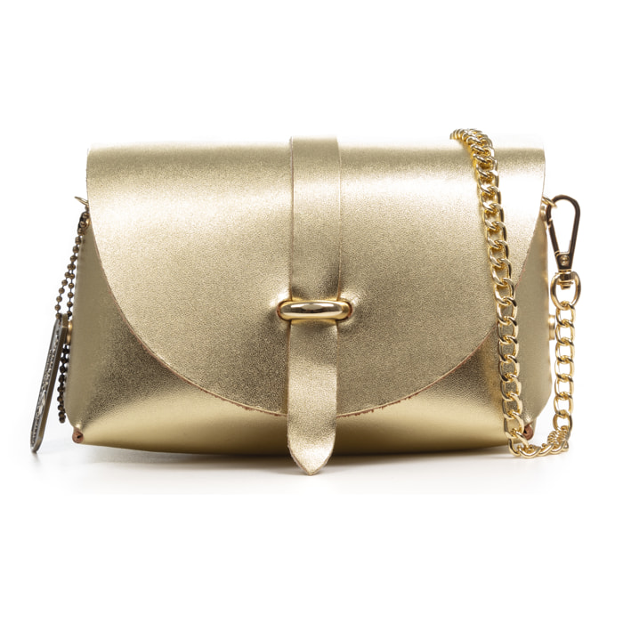 Aurora Borsa a tracolla Donna. Pelle autentica Camoscio lucido.