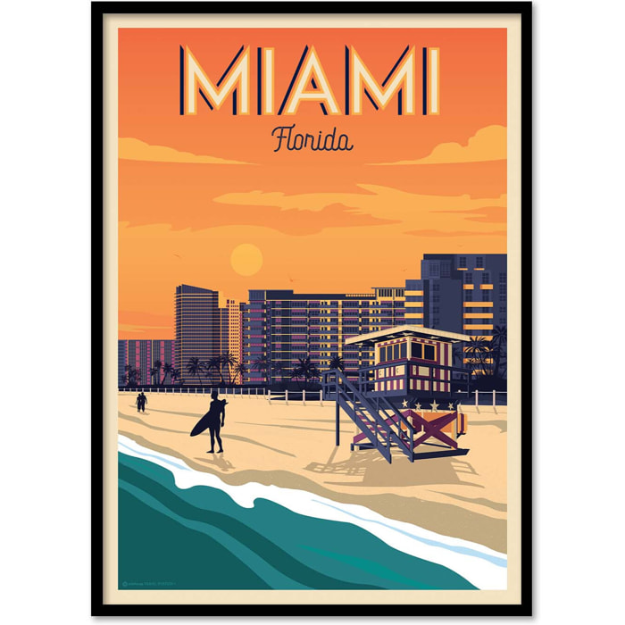 Affiche - Miami - Olahoop Travel Posters