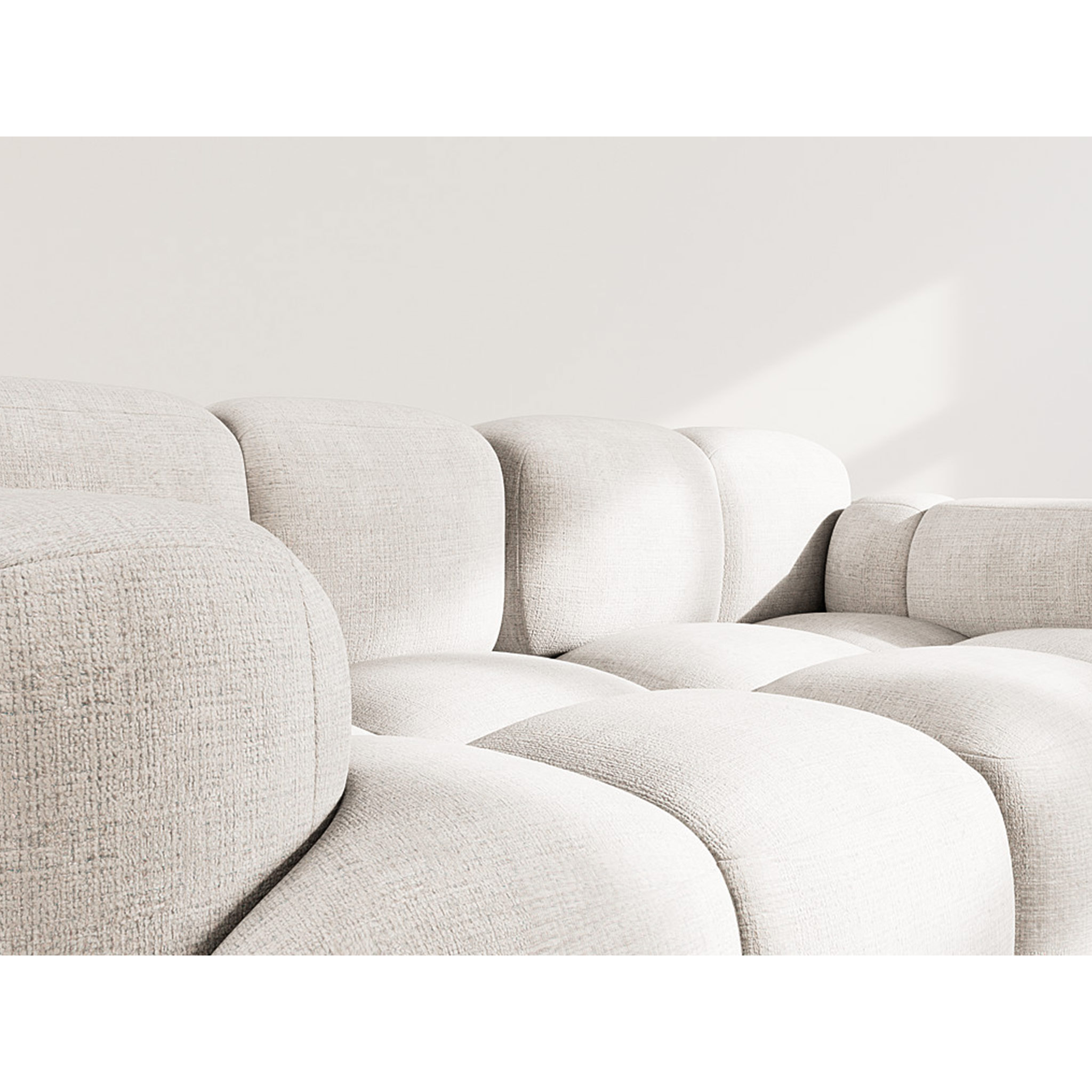 Grace - canapé modulable 2 places en velours texturé - Beige