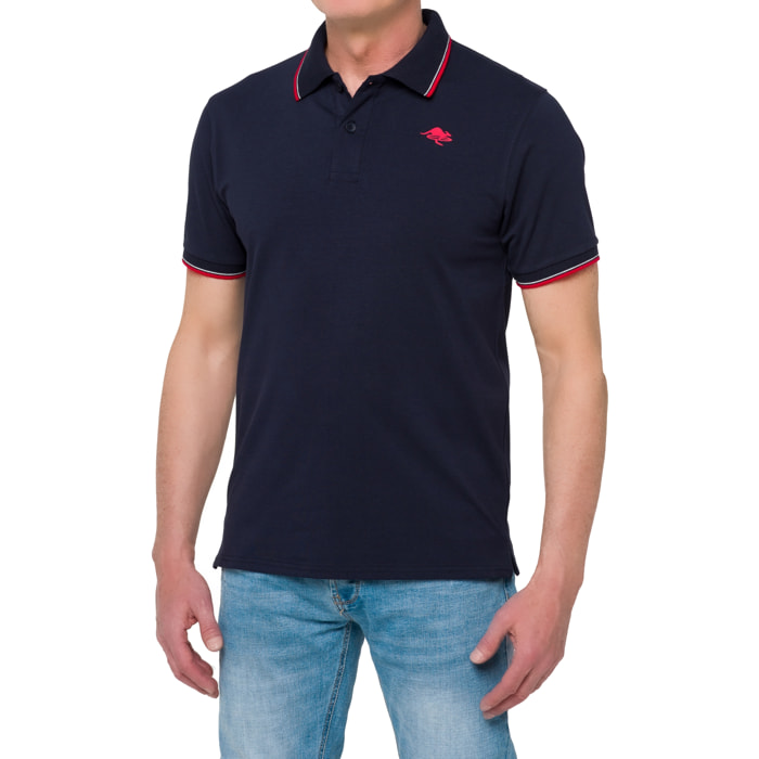 Polo con righine Hot Buttered Amak blu navy.