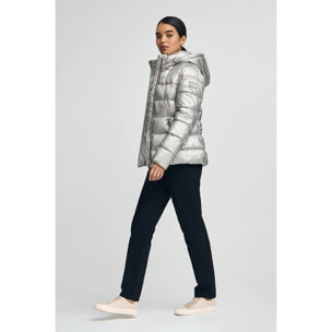 Chaqueta Silvon plateado con logo Polo Club