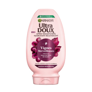 Lot de 12 - Garnier Ultra Doux Vignes Merveilleuses Après-Shampooing Hydratant Régénérant 200ml - Homme & Femme