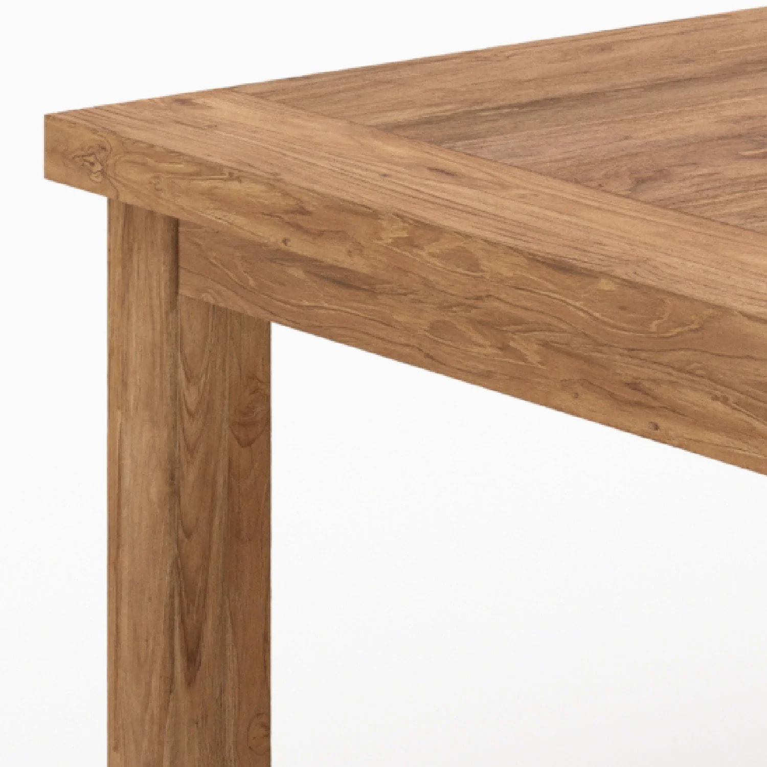 Table rectangulaire en bois de teck recyclé 200cm 8 personnes - Mémo