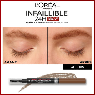 L'Oréal Paris Infaillible 24H Brow Crayon à Sourcils Pointe Triangulaire 6 Dark Blonde