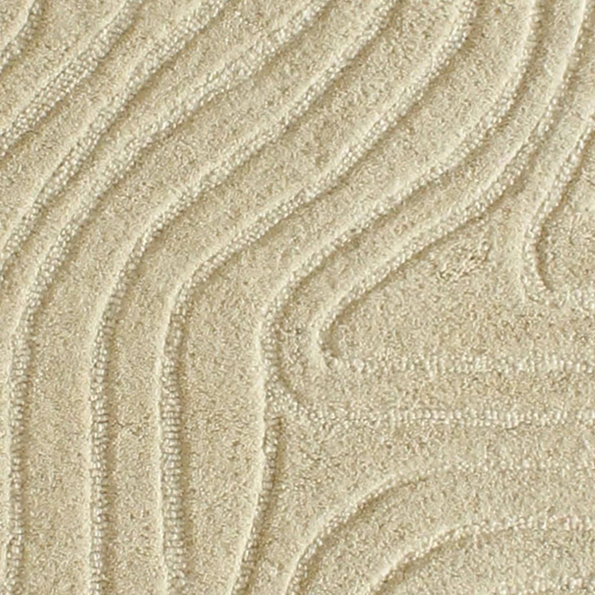 Tapis Salon 160 x 230 cm Beige, Laine chaleureuse, VYTA, motif abstrait en relief, design graphique